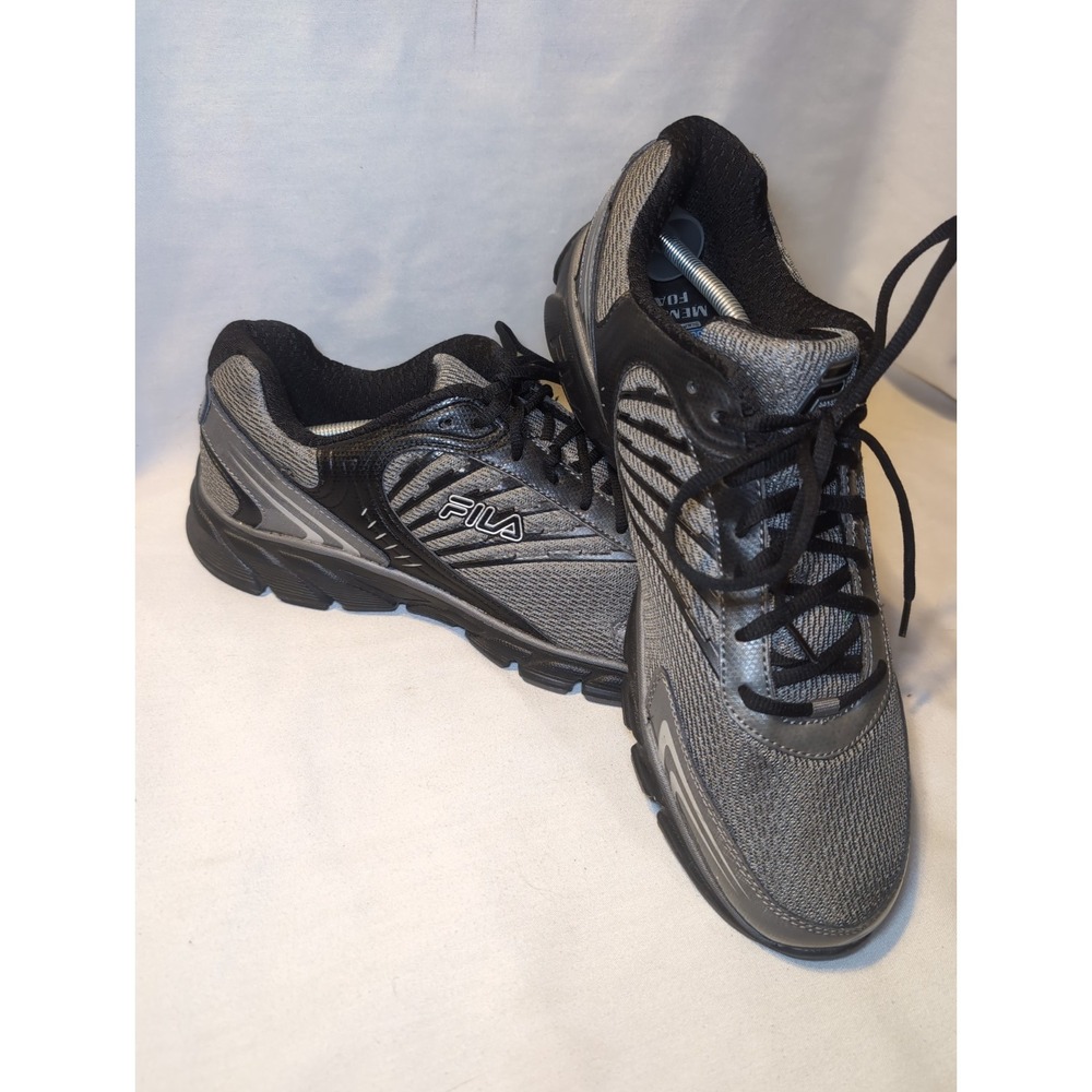 FILA Men's 13 Memory Foam Cool Max Running & Cross Training Shoes Black/Gray